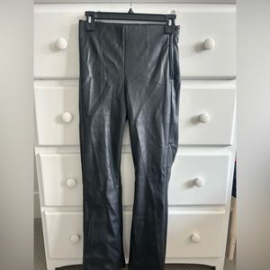 Zara faux-leather flare pants